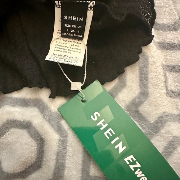 SHEIN EZwear Ruffle Trim Knot Front Peplum Top Small NWT - Picture 5 of 5